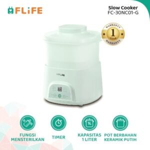 TERMURAH FLIFE SLOW COOKER 1L FC-30NC01 MULTIFUNGSI BABY FOOD PINK