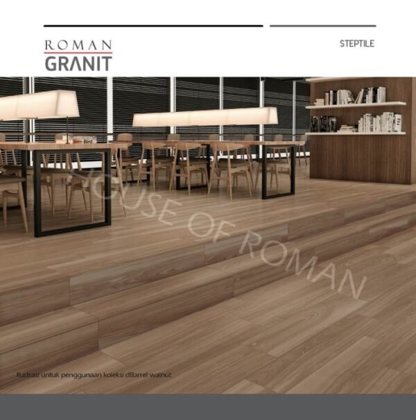 TERMURAH ROMAN GRANIT STEP TILE 30 X 120 BGTB3001 DBARREL WALNUT - Image 2