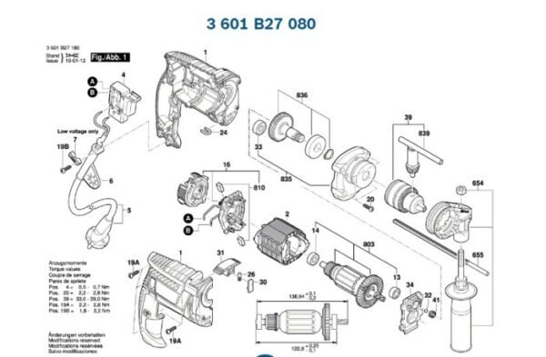 TERMURAH 2609120588 BOSCH FIELD STATOR GSB 13, GSB 13 RE / SPARE PART - Image 3