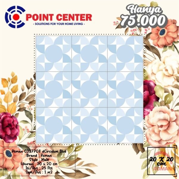 TERMURAH ROMAN KERAMIK 20 X 20 G227708 DCIRCULUM BLUE