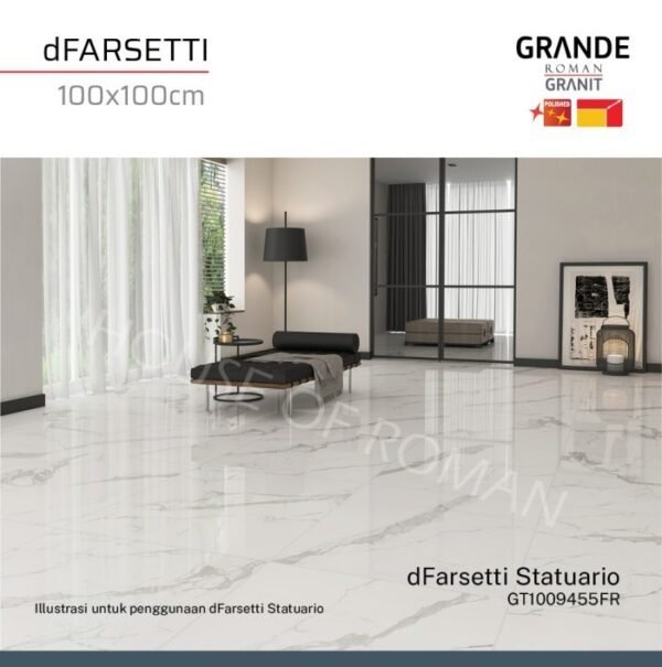 TERMURAH ROMAN GRANIT GRANDE 100 X 100 GT1009455FR DFARSETTI STATUARIO - Image 2