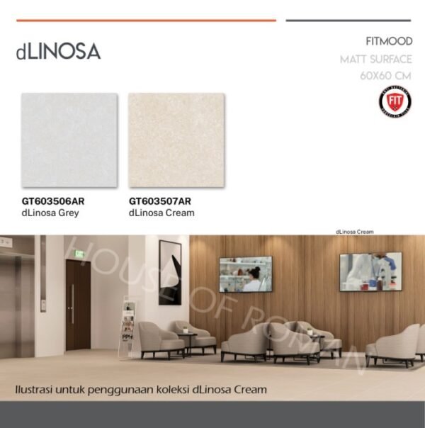 TERMURAH ROMAN GRANIT 60 X 60 GT603507AR DLINOSA CREAM - Image 4