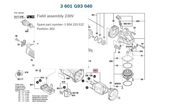 TERMURAH 160422052Z BOSCH FIELD STATOR GWS / SPARE PART - Image 2