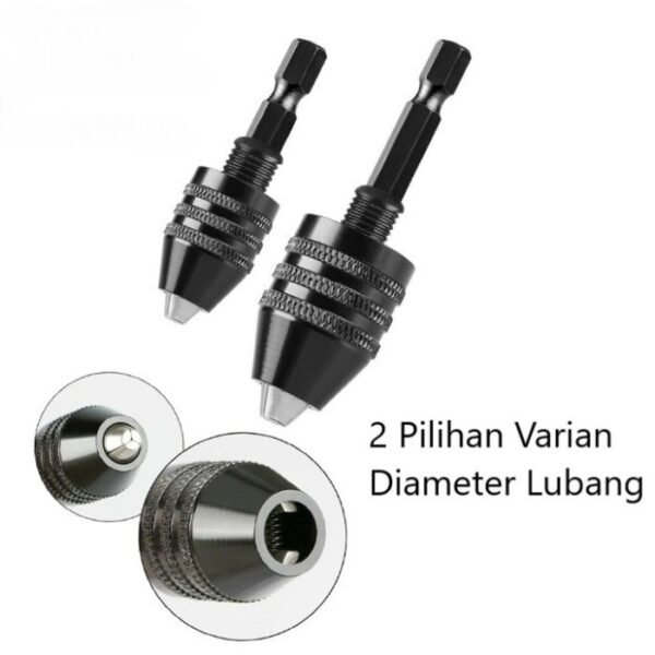 TERMURAH TAFFWARE MATA BOR DRILL CHUCK BIT 1/4 HEX SHANK 3 JAWS - Image 2