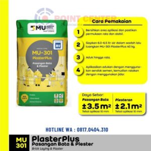 TERMURAH MORTAR UTAMA MU-301 PLASTER PLUS PASANGAN BATA 40KG