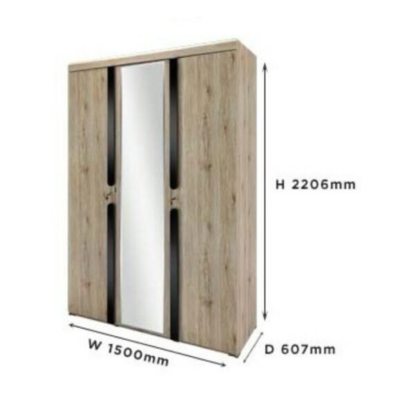 TERMURAH ACTIV FURNITURE PALAZZO LP 301 LEMARI PAKAIAN 3 PINTU KACA - Image 3