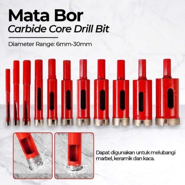 TERMURAH TAFFWARE MATA BOR BIT 6MM-30MM 11 PCS - V12