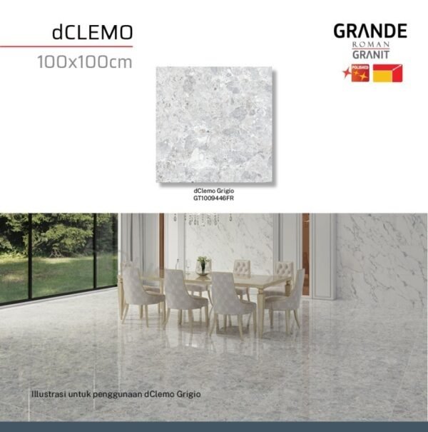TERMURAH ROMAN GRANIT GRANDE 100 X 100 GT1009446FR DCLEMO GRIGIO - Image 3