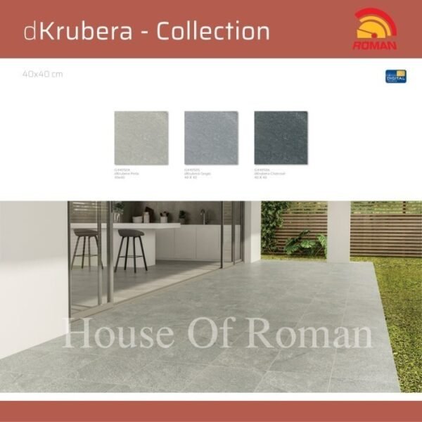 TERMURAH ROMAN KERAMIK 40 X 40 G440506 DKRUBERA CHARCOAL GOL B - Image 3