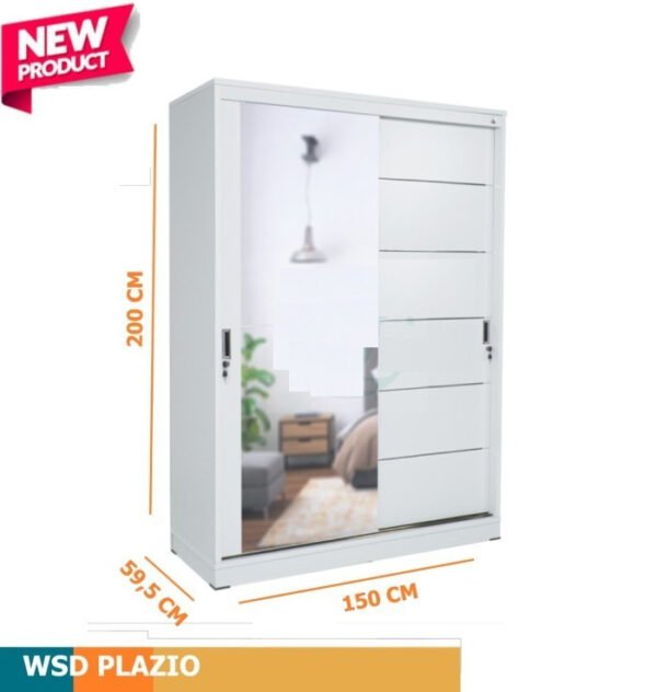 TERMURAH ACTIV FURNITURE SIENA SL 200 LEMARI SLIDING 2 PINTU CERMIN - Image 5