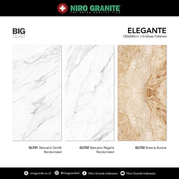 TERMURAH NIRO GRANITE ELEGANTE GLT03 BRESCIA AURORA GLASS POLISHED - Image 4