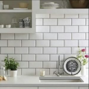 TERMURAH KERAMIK MULIA BEVEL BATA 10X20 SUBWAY METRO WHITE DINDING