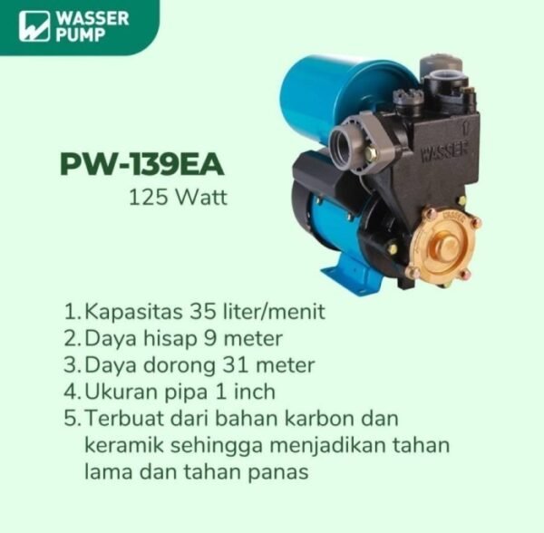 TERMURAH WASSER PW 139 EA Pompa Otomatis Sumur Dangkal - Image 4