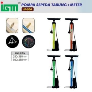 TERMURAH IGM IP 006 POMPA SEPEDA POMPA BAN SEPEDA MOTOR TABUNG METER