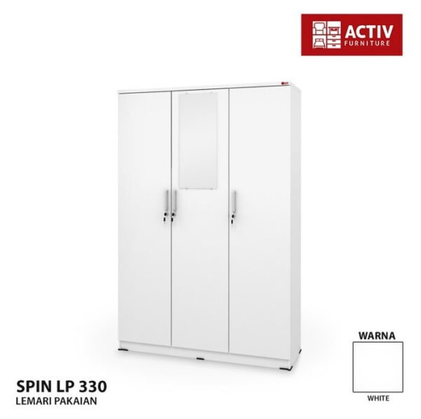 TERMURAH ACTIV FURNITURE SPIN LP 330 LEMARI PAKAIAN 3 PINTU MEJA KACA - Image 4