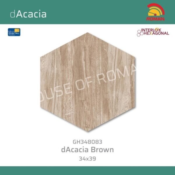 TERMURAH ROMAN HEXAGONAL 34 X 39 GH348083 dAcacia Brown