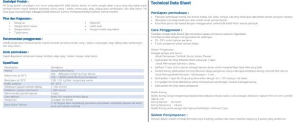 TERMURAH NO DROP CAT TEMBOK / PELAPIS ANTI BOCOR WATERPROOFING 20KG - Image 3
