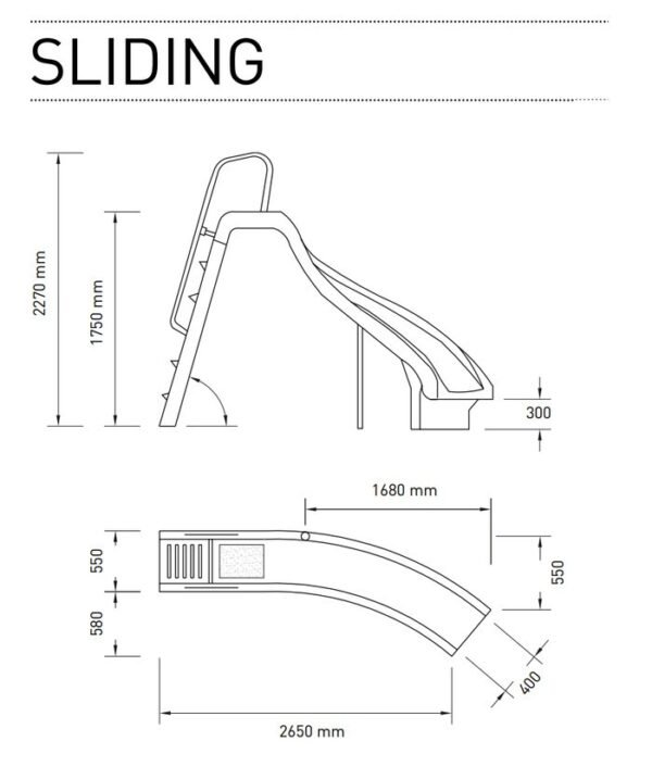 TERMURAH KRIPSOL PEROSOTAN BIRU KOLAM RENANG CURVED POOL SLIDE CFS03 - Image 2