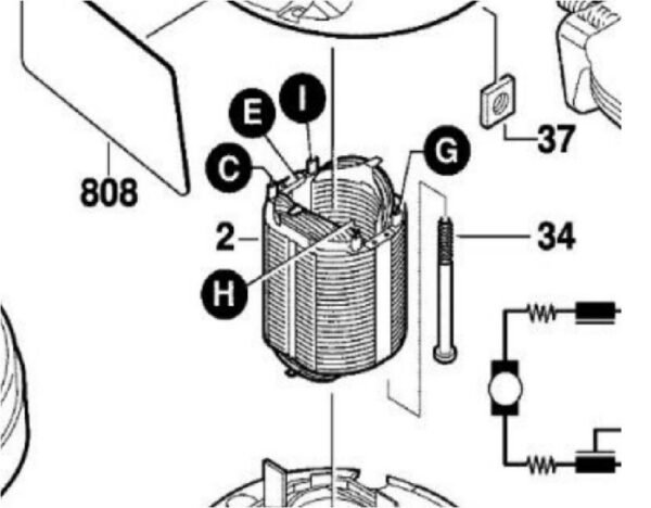 TERMURAH 2604220529 BOSCH FIELD STATOR GEX 150 AC / SPARE PART