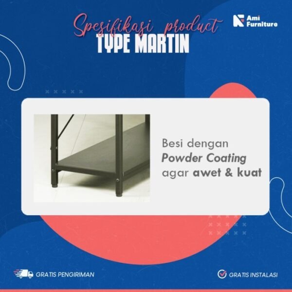 TERMURAH ACTIV FURNITURE MARTIN MSB 120 J X 76 CM MEJA SUDUT BESI - Image 5