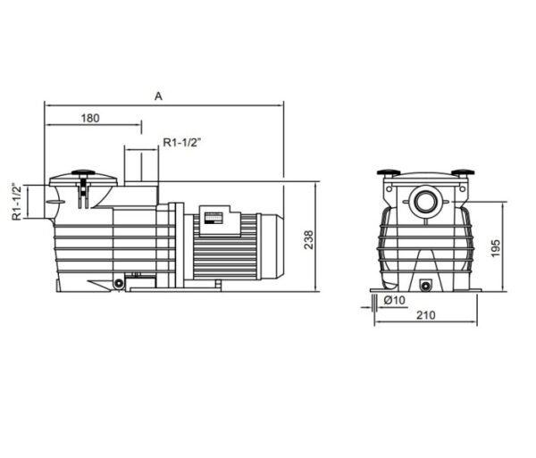 TERMURAH KRIPSOL POMPA KOLAM RENANG ODINA (0,5HP ; 0,58KW) MONO FASE - Image 2