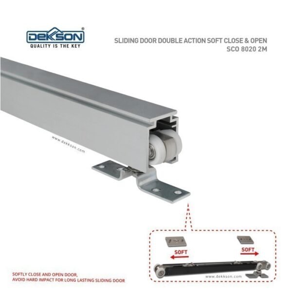 TERMURAH DEKKSON Rel Pintu Sliding Dobel DBL ACT SOFT SCO 8020 2M