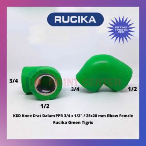 TERMURAH KDD KNEE DRAT DALAM PPR 3/4 X 1/2 FEMALE ELBOW RUCIKA TIGRIS