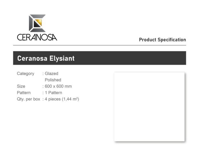TERMURAH CERANOSA GRANIT 60X60 PUTIH POLOS GLAZURE GLOSSY - Image 2