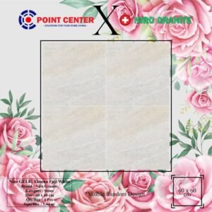 TERMURAH NIRO GRANITE 60 X 60 GEL01 ELMINA FUJI WHITE STRUCTURE