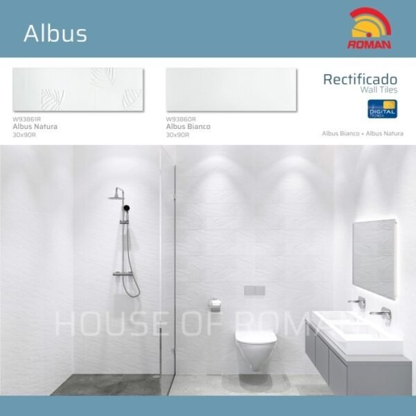 TERMURAH ROMAN KERAMIK 30 x 90R W93860R ALBUS BIANCO - Image 4