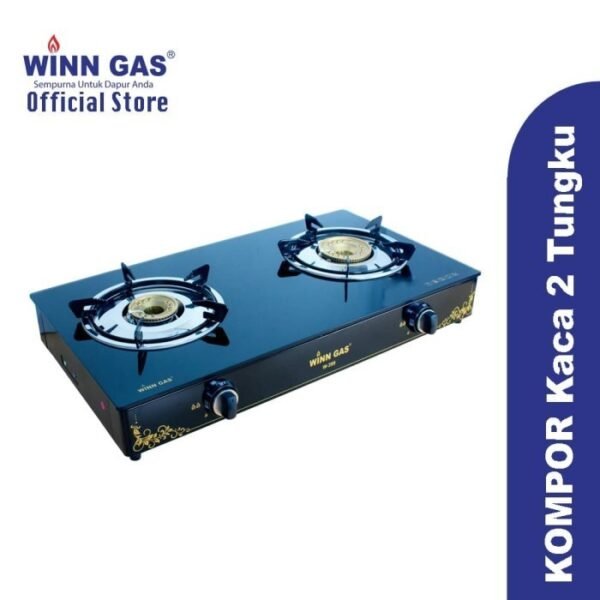 TERMURAH WINN GAS KOMPOR GAS 2 TUNGKU W399 TEMPERED GLASS - HITAM - Image 3