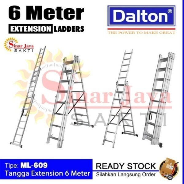 TERMURAH DALTON ML 609 Tangga Lipat Ekstensi Alumunium 6 M - Image 3