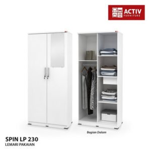 TERMURAH ACTIV FURNITURE SPIN LP 230 LEMARI PAKAIAN 2 PINTU CERMIN