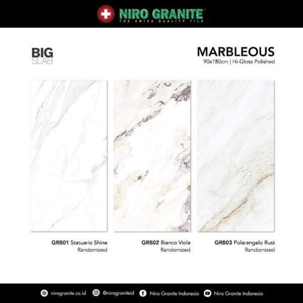TERMURAH NIRO GRANIT 90 X 180 GRB01 BIG SLAB MARBLEOUS HIGLOSS POLISHE - Image 3