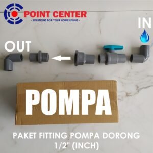TERMURAH PAKET FITTING PIPA PVC INSTALASI POMPA PENDORONG 1/2"