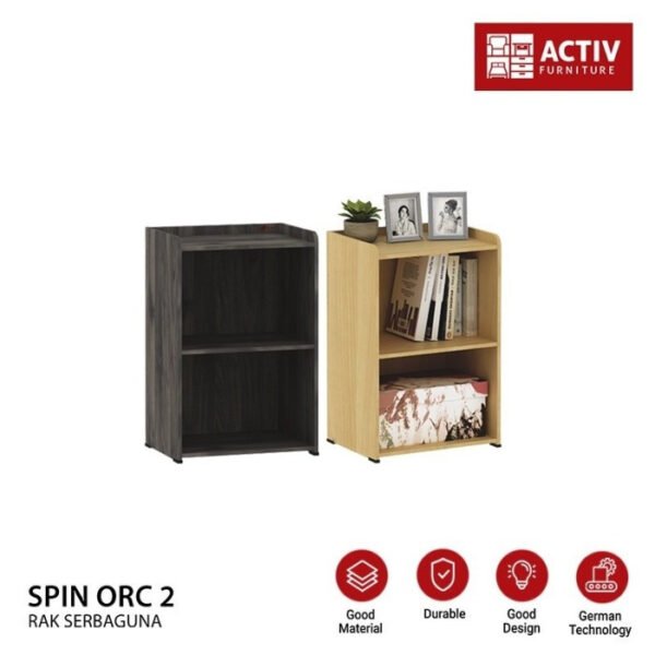 TERMURAH ACTIV FURNITURE SPIN ORC 2 LEMARI RAK BUKU 2 SUSUN MODERN