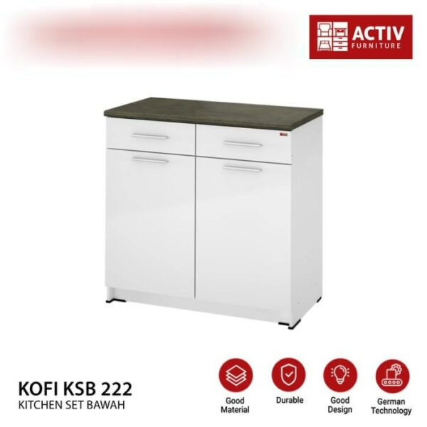 TERMURAH ACTIV FURNITURE KOFI KSB 222 LEMARI DAPUR BAWAH 2 PINTU