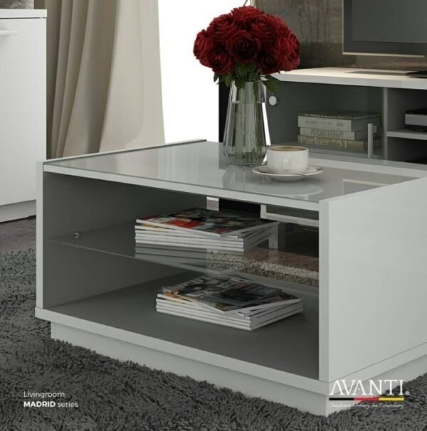 TERMURAH ACTIV FURNITURE MADRID CFT 90 MEJA TAMU PUTIH KACA - Image 4
