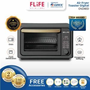 TERMURAH FLIFE DIGITAL AIR FRYER TOASTER OVEN 24 LITER