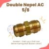 TERMURAH DOUBLE NEPEL AC 5/8 SAMBUNGAN PIPA AC KUNINGAN