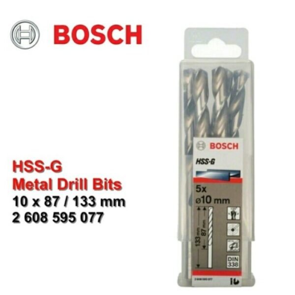 TERMURAH BOSCH MATA BOR HSS-G METAL DRILL BIT 10.0 MM X 5 PCS - Image 2