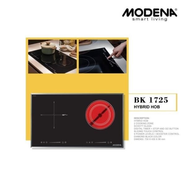 TERMURAH MODENA BK 1725 KOMPOR HYBRID HOB KOMBINASI INDUKSI & CERAMIC - Image 2
