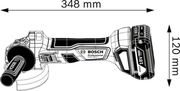 TERMURAH BOSCH CORDLESS ANGLE GRINDER GWS 180-LI SOLO (UNIT ONLY) - Image 2
