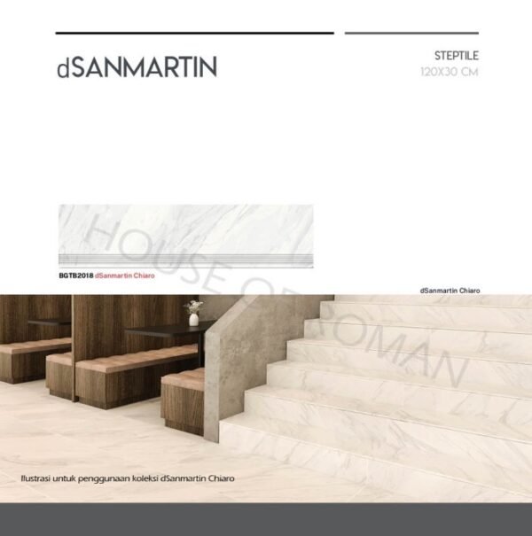 TERMURAH ROMAN GRANIT STEP TILE 30 X 120 BGTB2018 DSANMARTIN CHIARO - Image 3