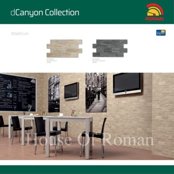 TERMURAH ROMAN INTERLOK 30 X 60 GL638009 DCANYON CHARCOAL GOL A - Image 3