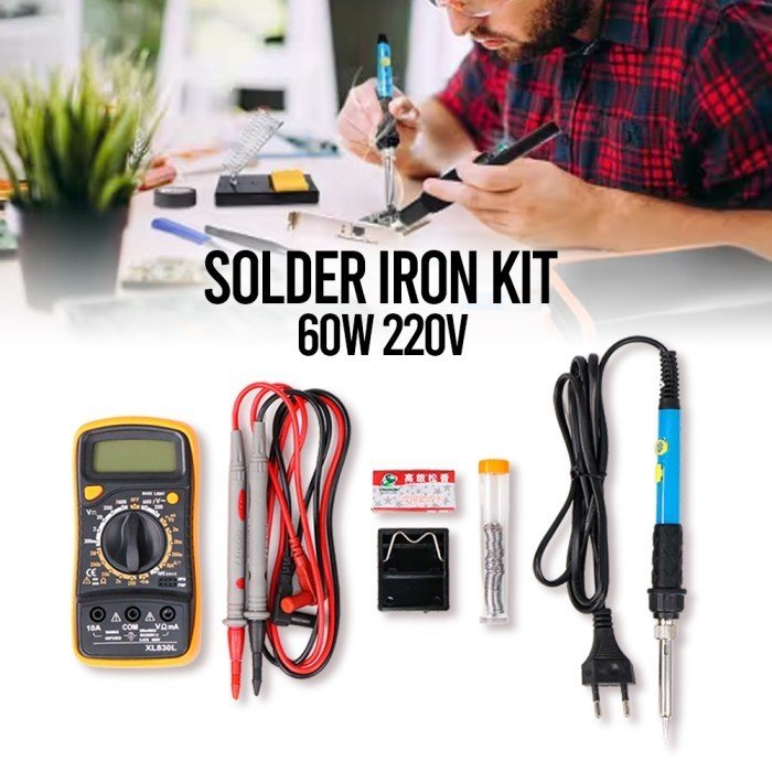 TERMURAH TAFFWARE HANDSKIT PERALATAN SOLDER IRON KIT 60W 220V DT33D