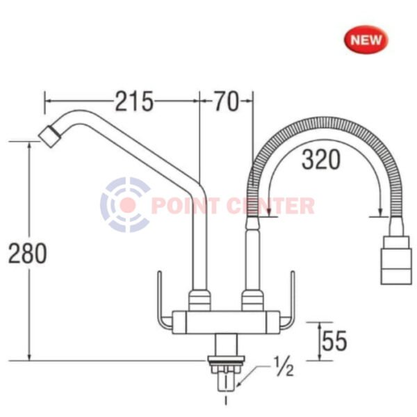 TERMURAH SAN EI A600 KRAN DAPUR 2 OUTPUT / KRAN CABANG - Image 2