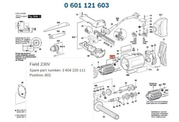 TERMURAH 3604220111 BOSCH FIELD STATOR GBM 23-2 E / SPARE PART - Image 2