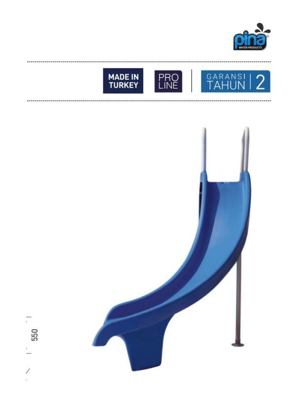 TERMURAH KRIPSOL PEROSOTAN BIRU KOLAM RENANG CURVED POOL SLIDE CFS03