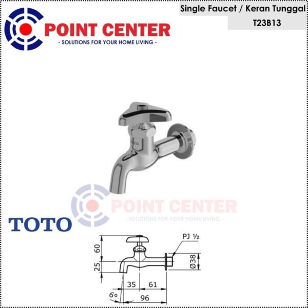 TERMURAH TOTO T23B13 KRAN TEMBOK / WALL TAP